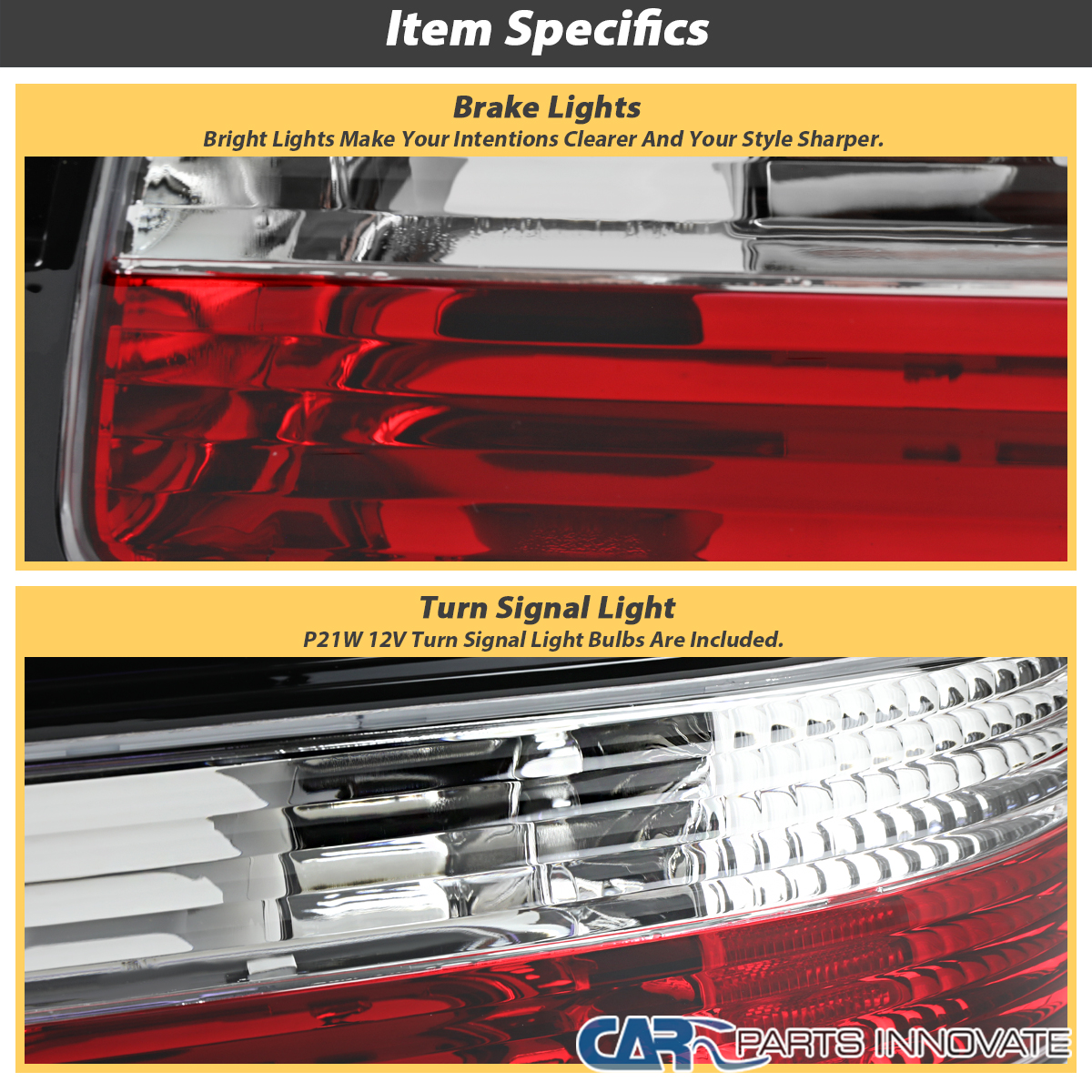 Red/Clear Fits 1989-1994 240SX S13 Coupe 2Dr Tail Lights Brake
