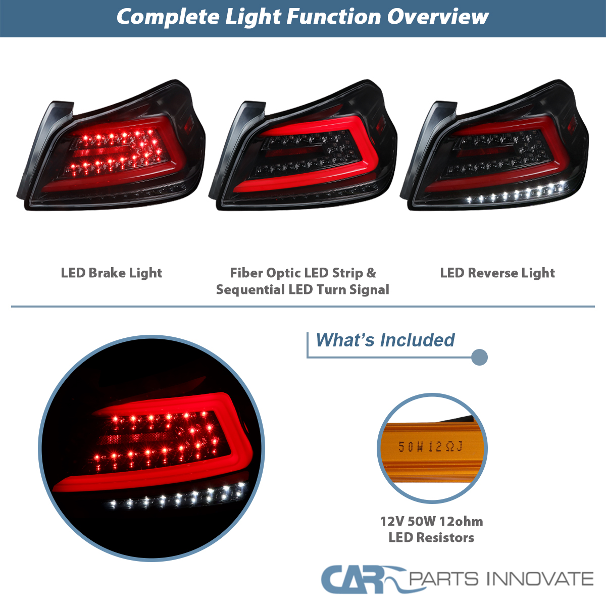 Sequential LED Turn Signals] Fits Subaru 15-21 WRX / WRX STI Tail