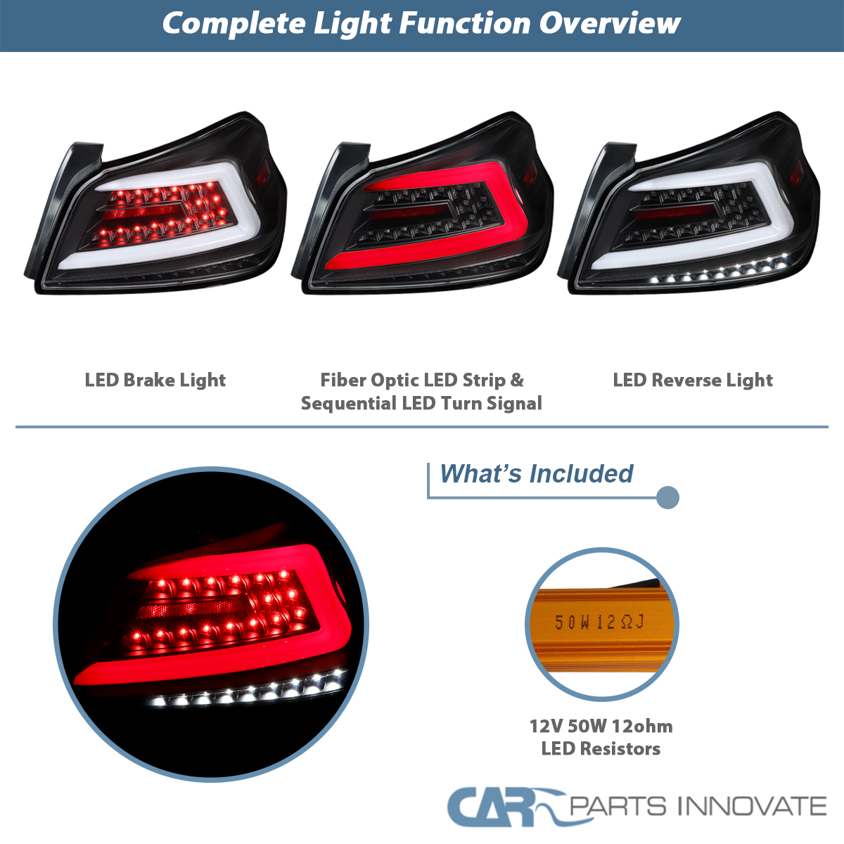 Fits 2015-2021 Subaru WRX / WRX STI Black Sequential LED Tail