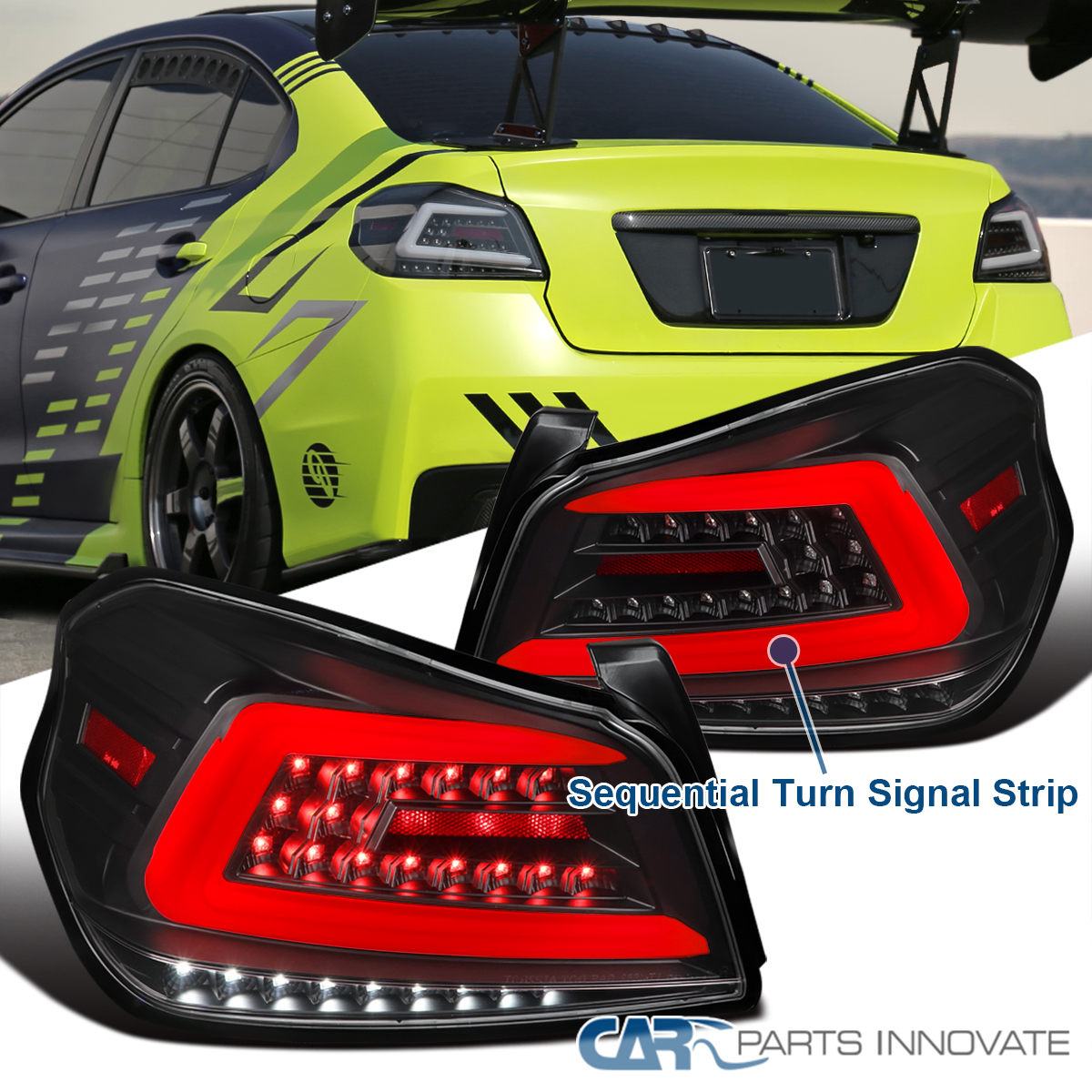 Fits 2015-2021 Subaru WRX / WRX STI Black Sequential LED Tail