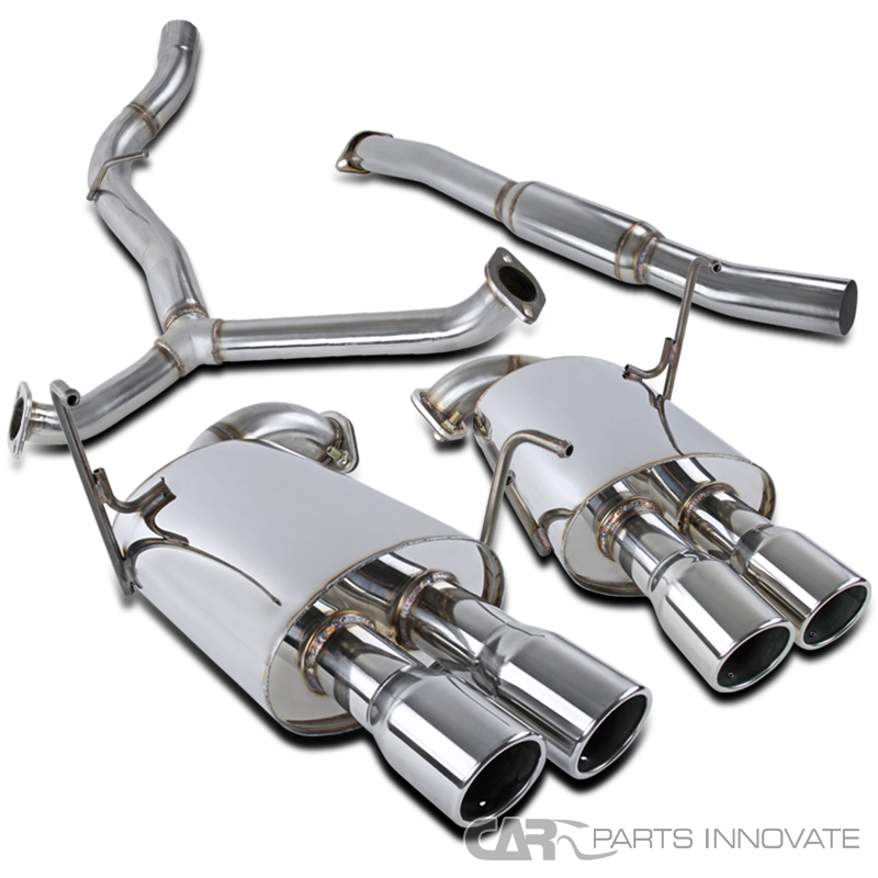 2008-2014 Subaru Impreza WRX STI Sedan Dual Catback Exhaust System w/ Burnt Quad Tip