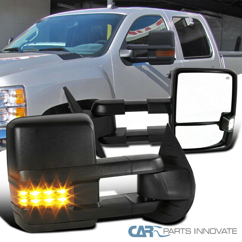 Custom Towing Mirrors For Chevrolet Silverado//GMC Serria 2007-2013 Will Not Fit Telescopic Mirrors, Set of 2