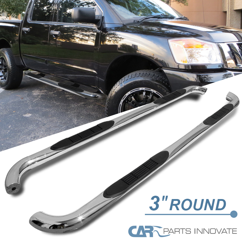 Mild Steel Black Round 3/"Side Step Nerf Bar//Rail for 2004-2015 Nissan Titan Ext