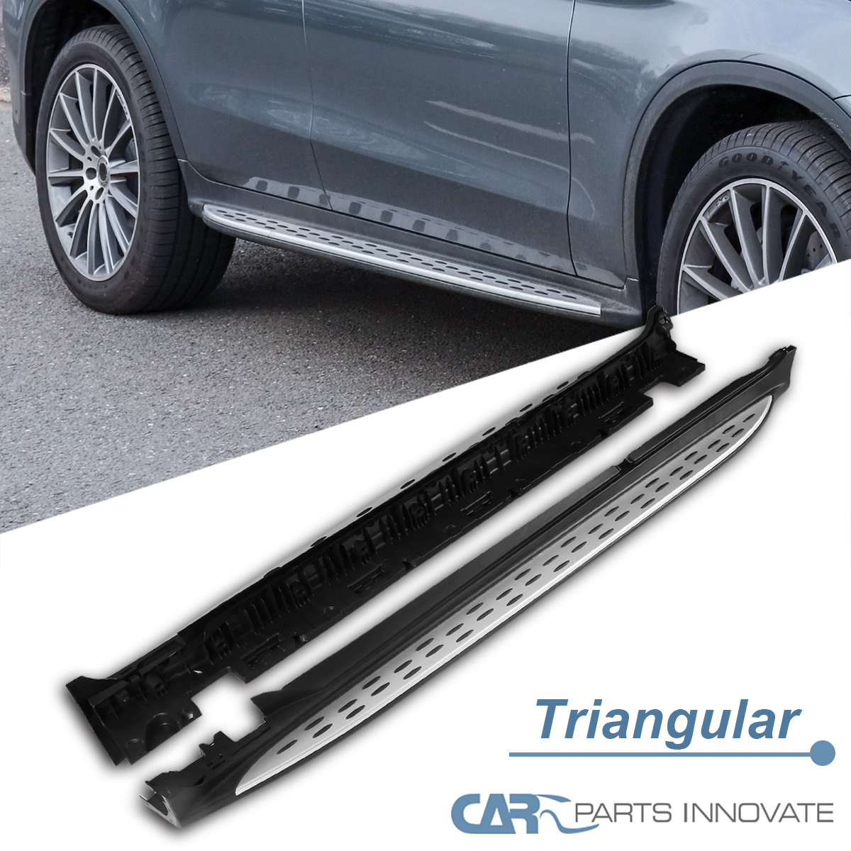 Fits 16-20 Mercedes Benz GLC X253 Aluminum Running Boards Side