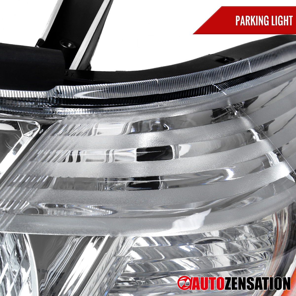 Pair Headlights For 2008-2010 Toyota Highlander (Japan Built) – Chrome Housing, Clear Lens, DOT/SAE