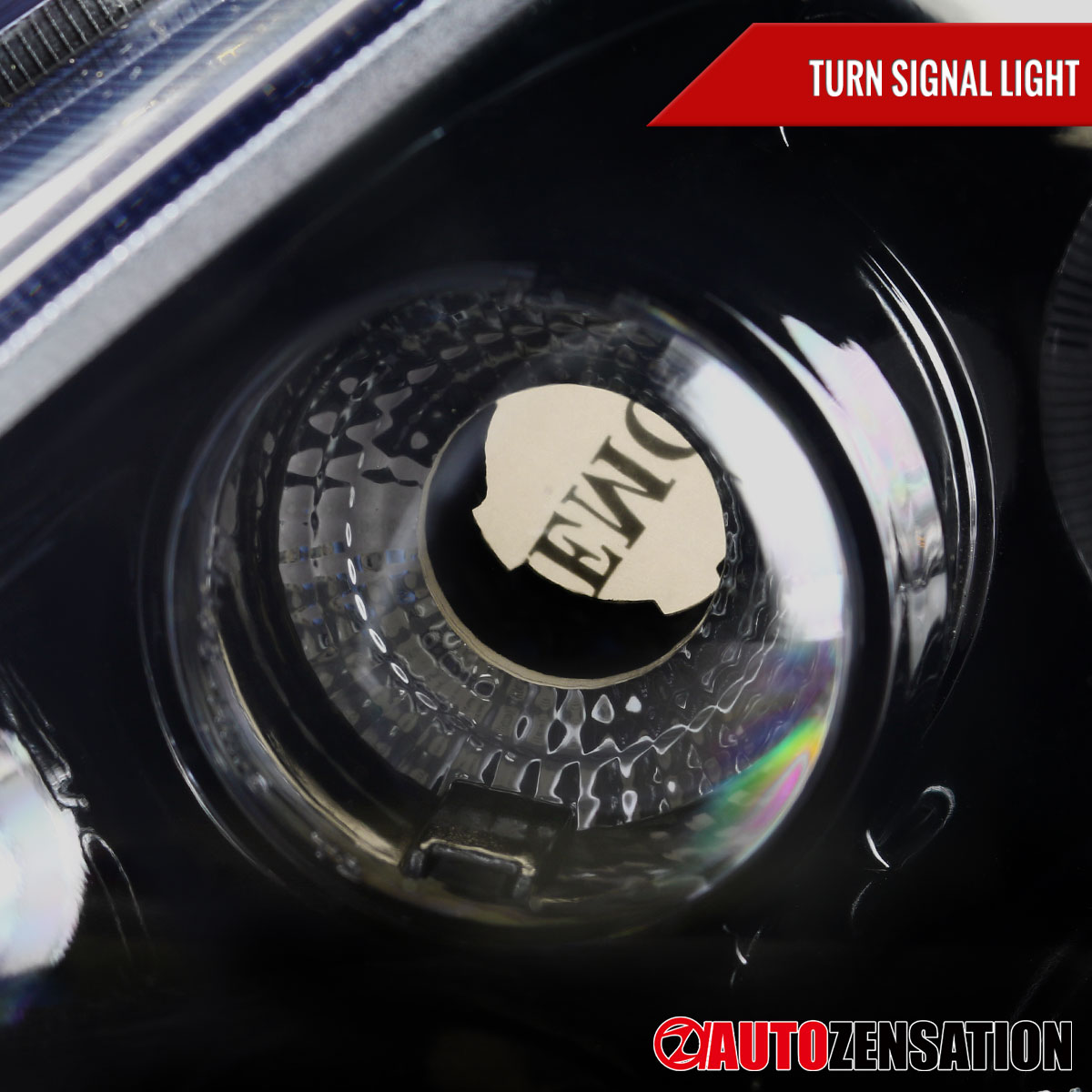 Autozensation LED Halo Projector Headlights For 2003-2007 Honda Accord - Black Housing, Clear Lens, H1 Bulbs