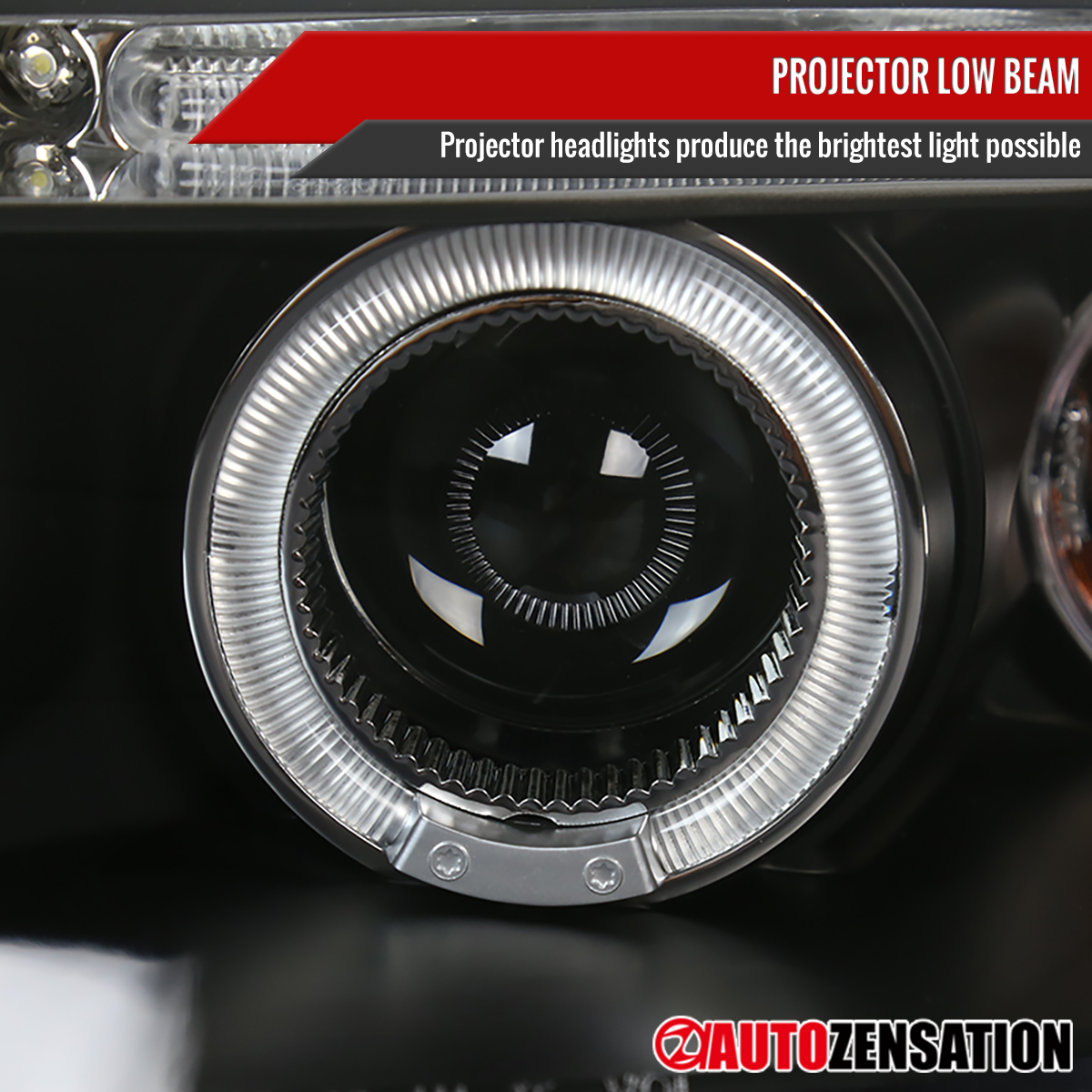 Fits 2004-2008 Chevy Aveo LED Dual Halo Projector Headlights Lamps Black 374392754399