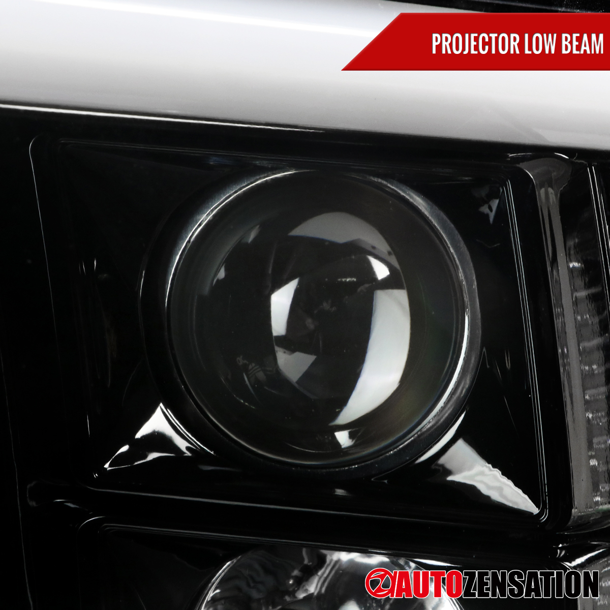 Fit 2009-2018 Dodge Ram 1500 2500 Slick Black LED Bar Projector Headlights Lamps