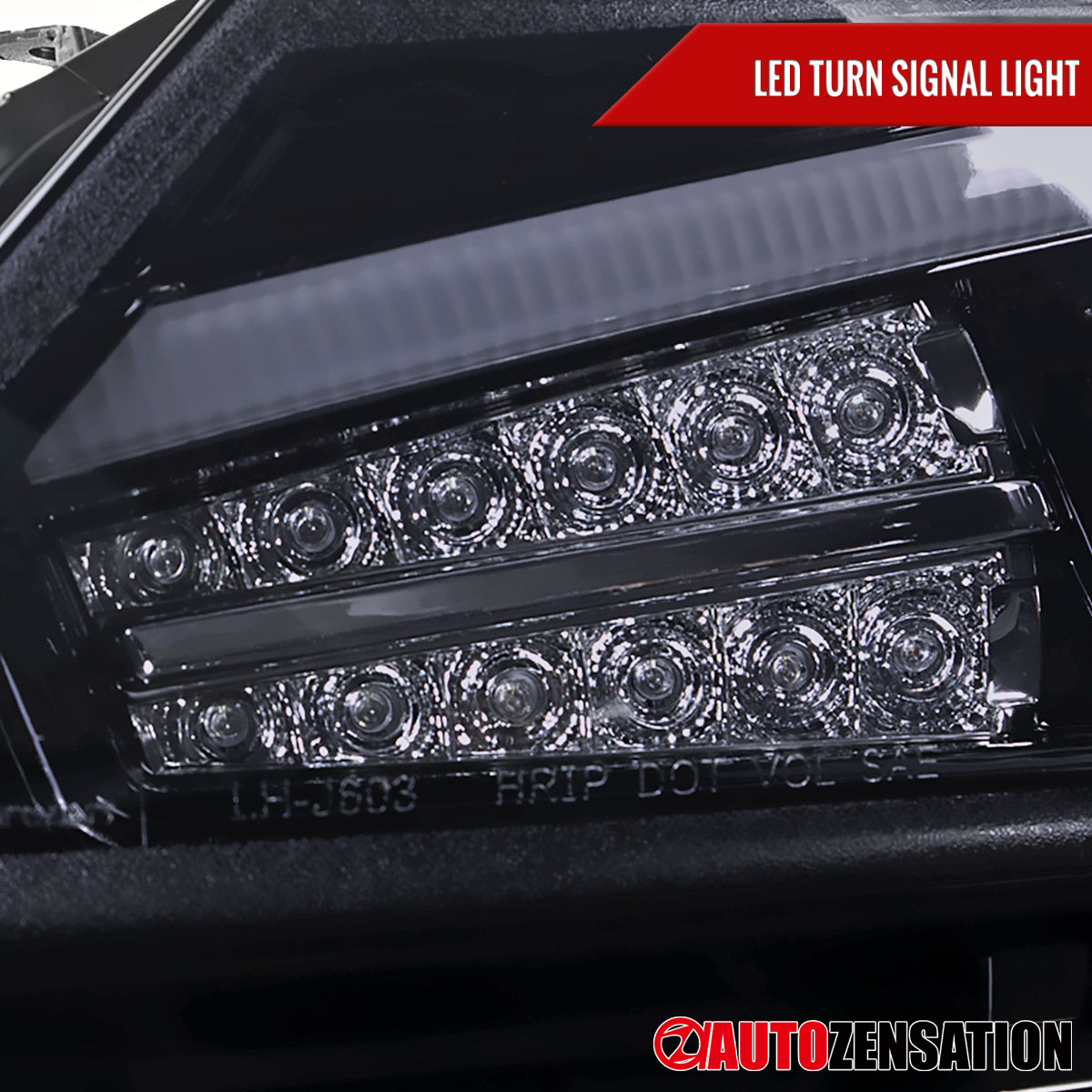 Fit 2011-2013 Scion tC Smoke Black LED Bar Projector Headlights