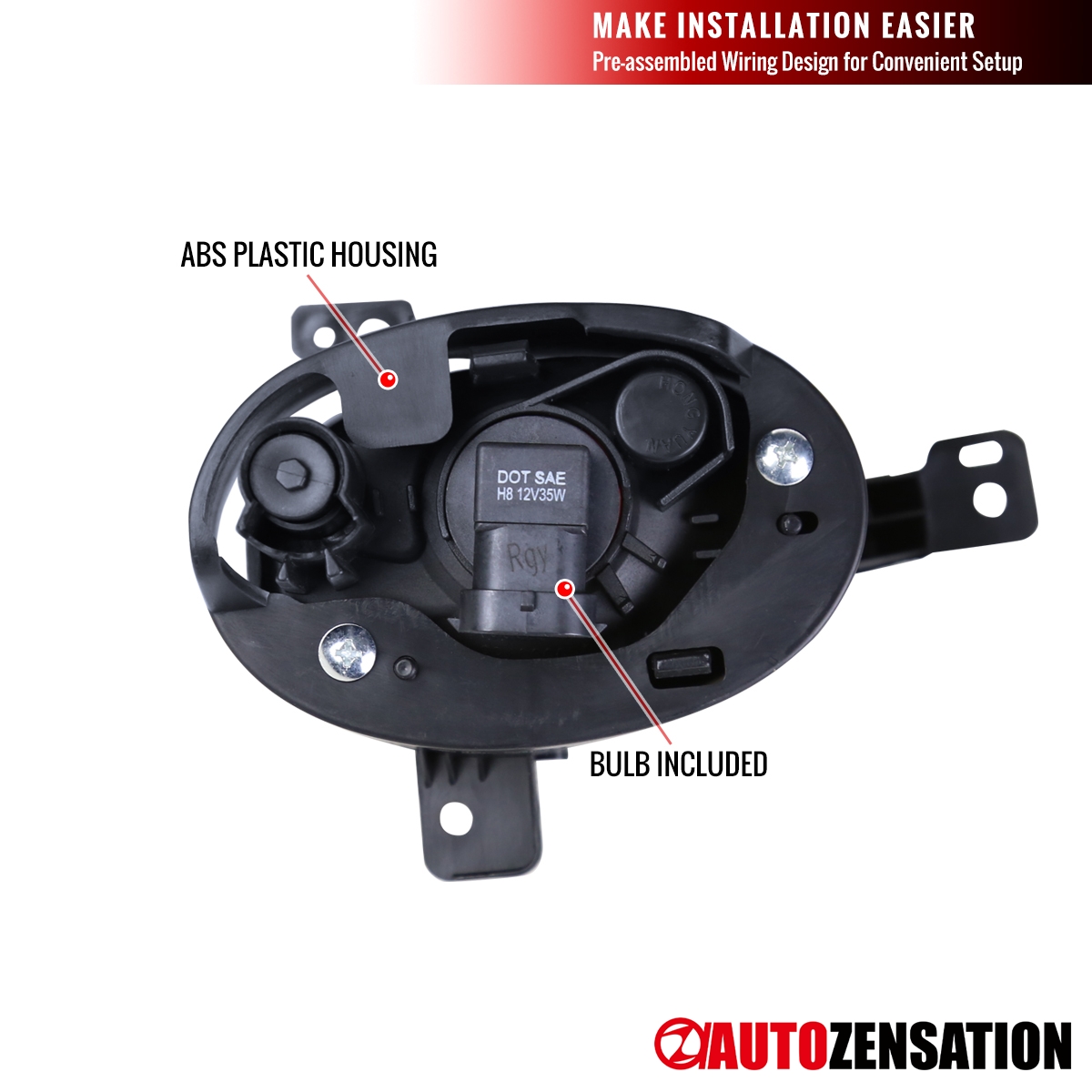 For 2016-2018 Honda HR-V HRV Vezel Clear Fog Lights Lamps+Black Bezel