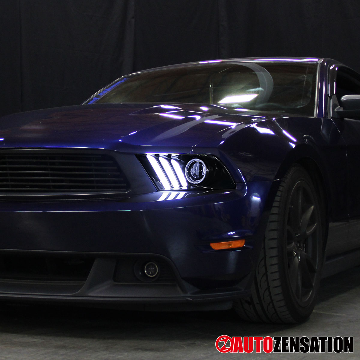 Smoke Projector Headlights For Ford Mustang 2010-2014 - Sequential LED Signal & DRL