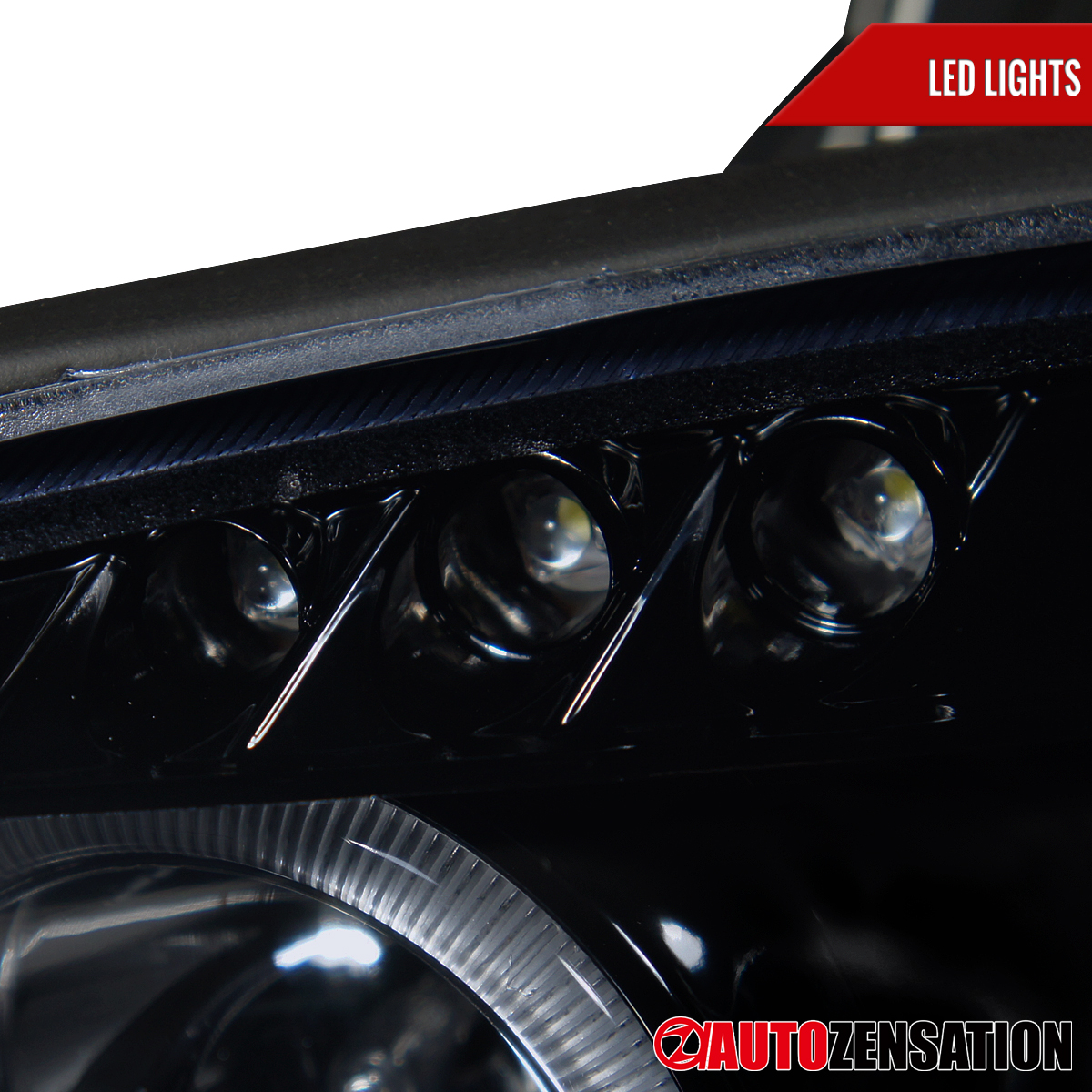 Fit 2001-2005 Mazda Miata MX-5 Black LED Halo Projector