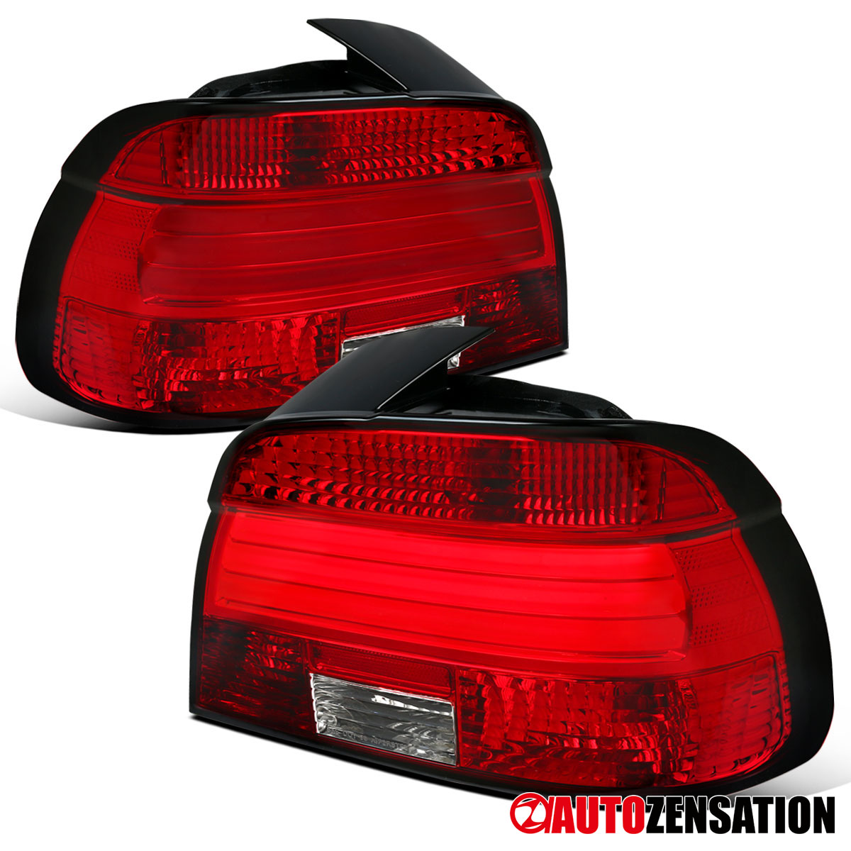 Fit 2001-2003 BMW E39 5-Series Sedan Red LED Tube Tail Lights Rear