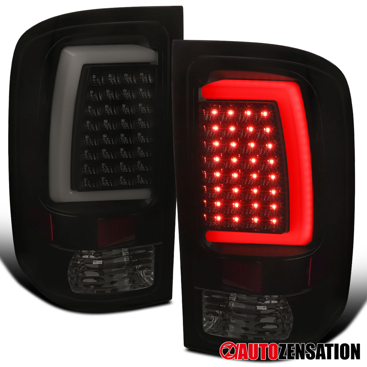 Black Smoked LED Tail Light Set For 2007-2013 GMC Sierra 1500/2500HD/3500HD – Smoked Lens, Black Housing, SAE/DOT Compliant