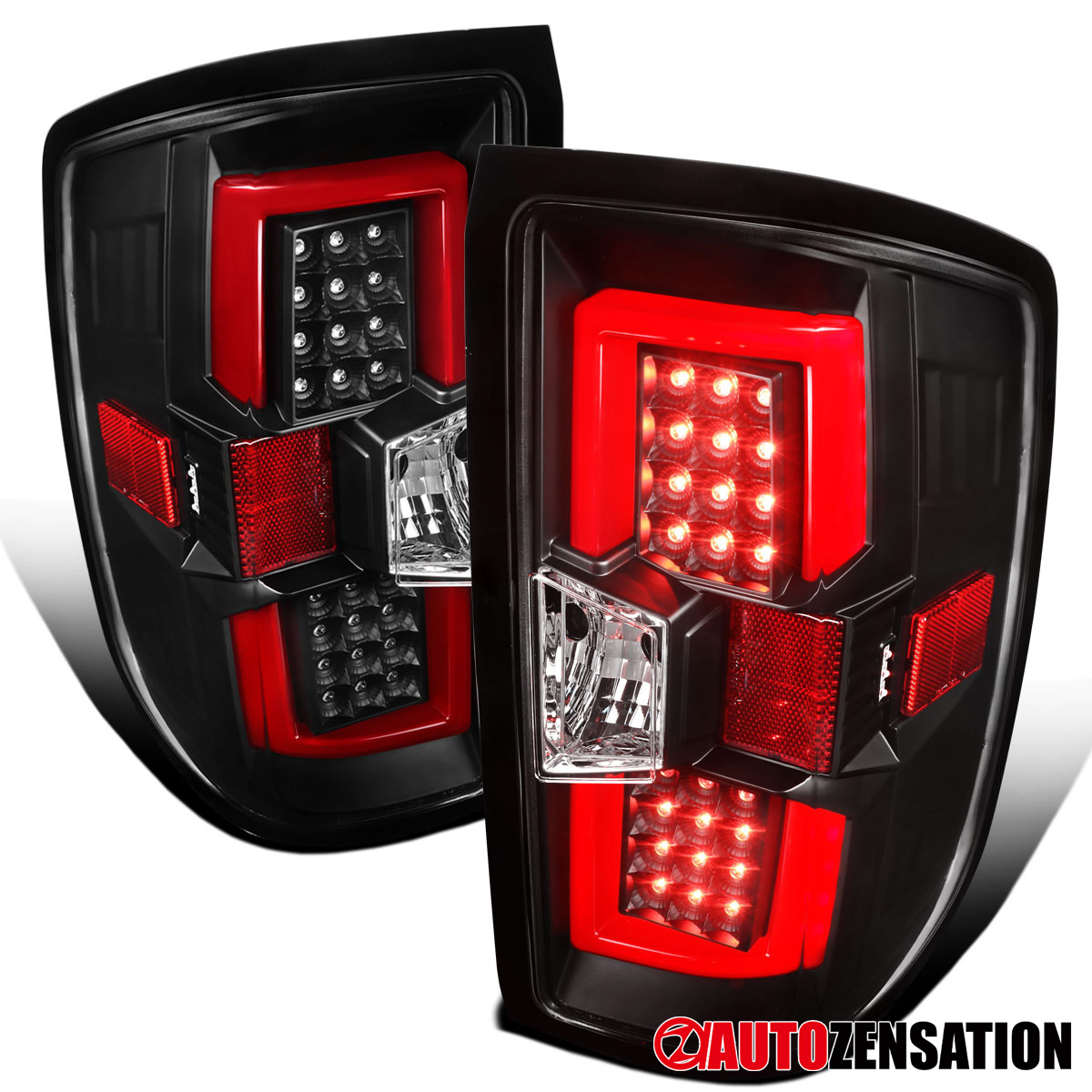 For 2014-2017 Chevy Silverado 1500 Black LED Tail Brake Lights+Red LED