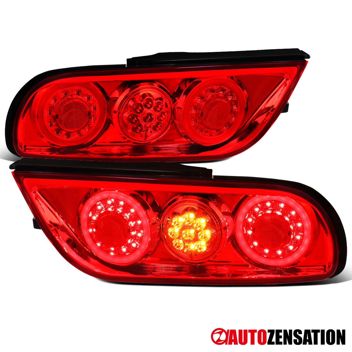 Red Fit 1991-1998 180SX RPS13 240SX S13 S14 LED Tail Lights Lamps