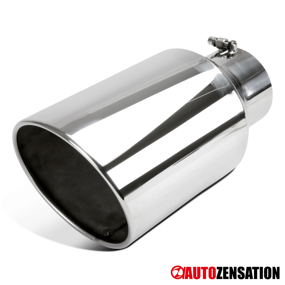 Exhaust Tip Chrome Stainless 5/" Inlet 8/" Outlet 15/" Length Bolt On Truct Diesel