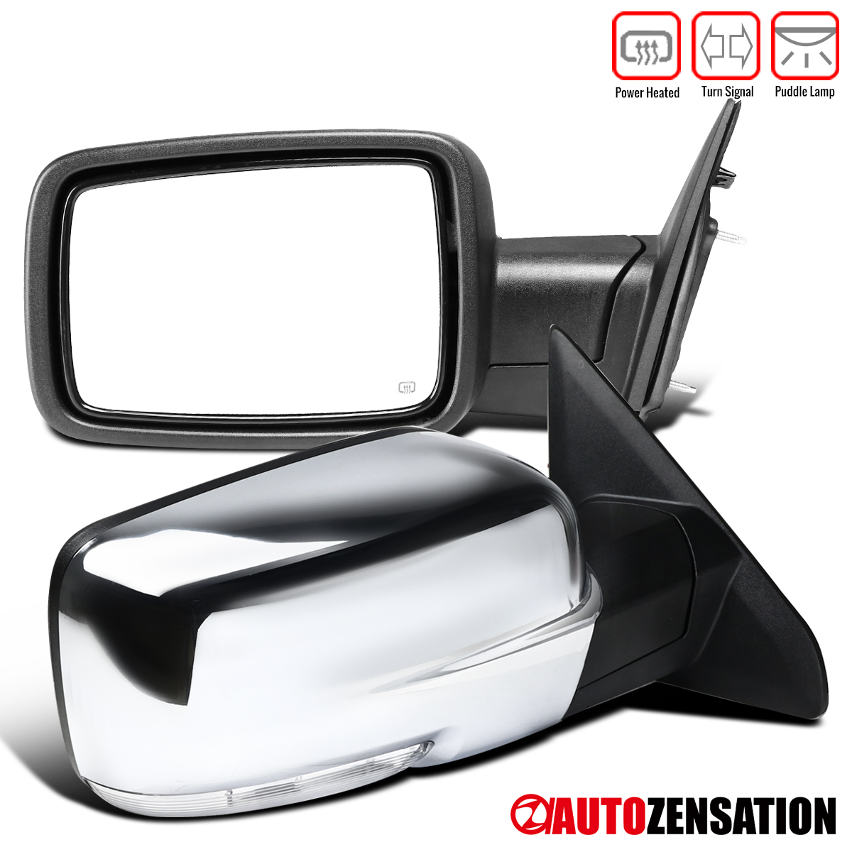 New Left//Driver Smoked Turn Signal Power Heated Mirror For Ram Trucks 2009-2012
