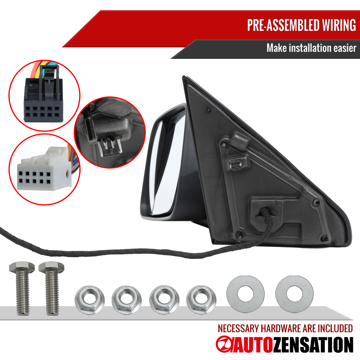 Power Fold Towing Mirrors For 2019-2024 Ram 1500 – Heated, Puddle Lights, Turn Signal, BSM – Pair