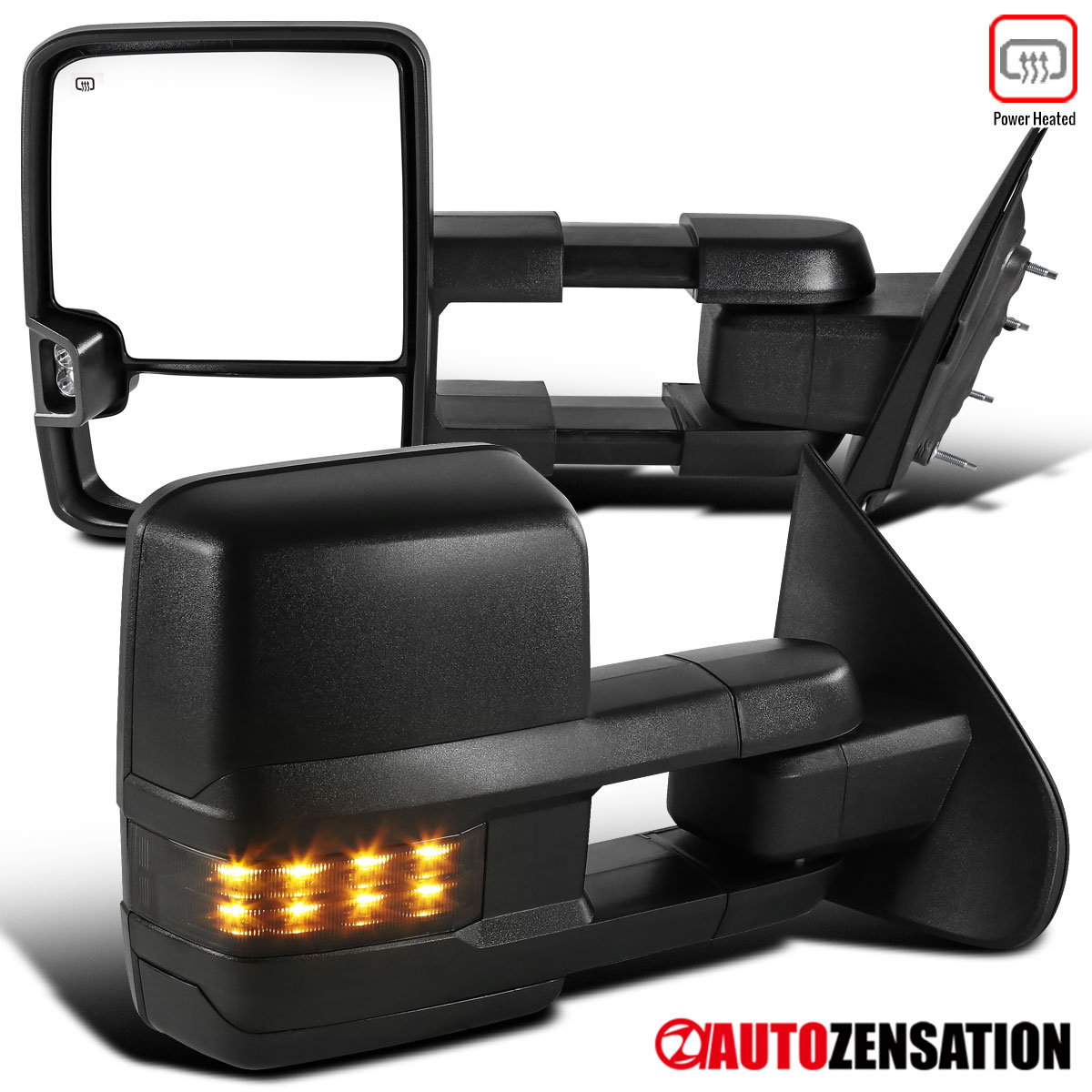 Fit 2014-2018 Chevy Silverado GMC Sierra Power Heated Smoke LED Tow Mirrors Fit 2014-2018 Chevy Silverado GMC Sierra Power Heated Smoke LED Tow Mirrors