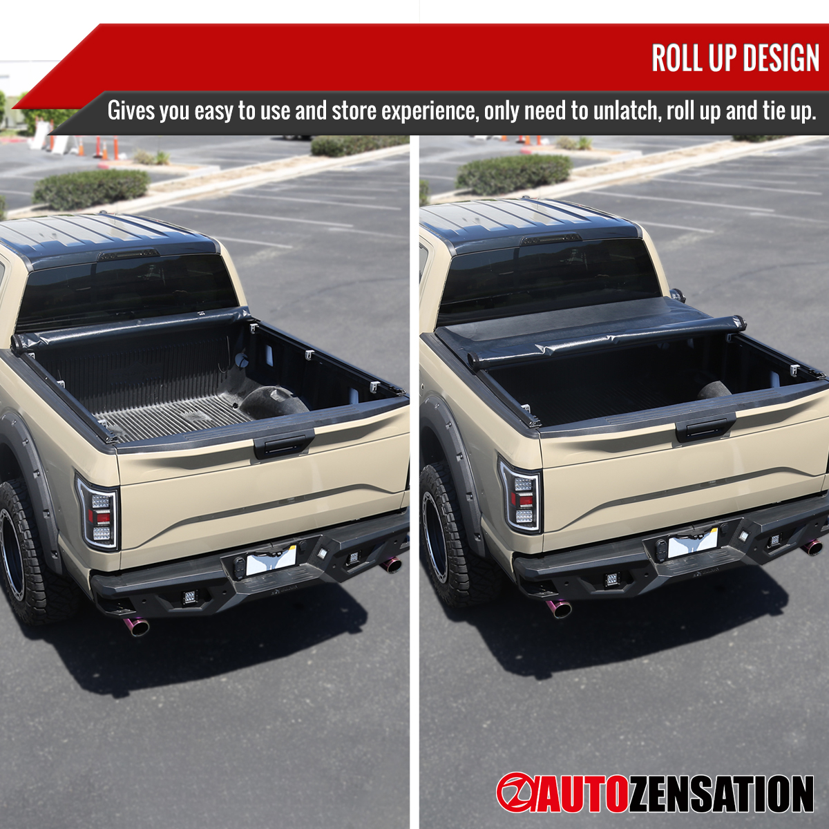 Soft Roll-Up Tonneau Cover – Fits 2005–2023 Frontier King Cab 6ft Bed, Autozensation