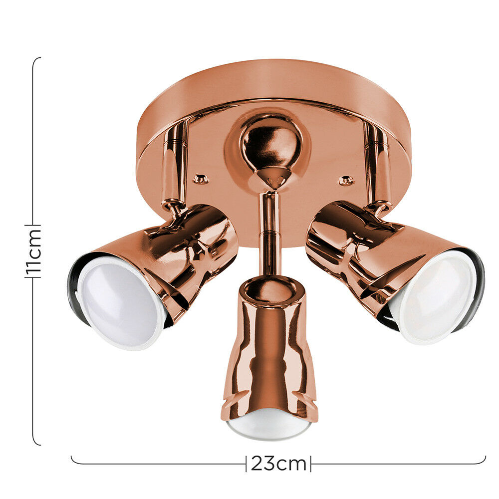 Modern 3 Way LED GU10 Ceiling Spot Lights Spotlights Black Chrome