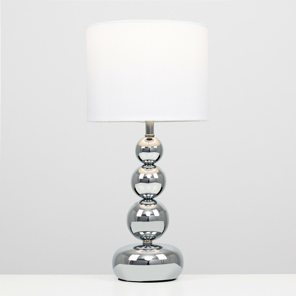 Modern Dimmable Bedside Table Lamp Touch Dimmer Lounge Light Cotton