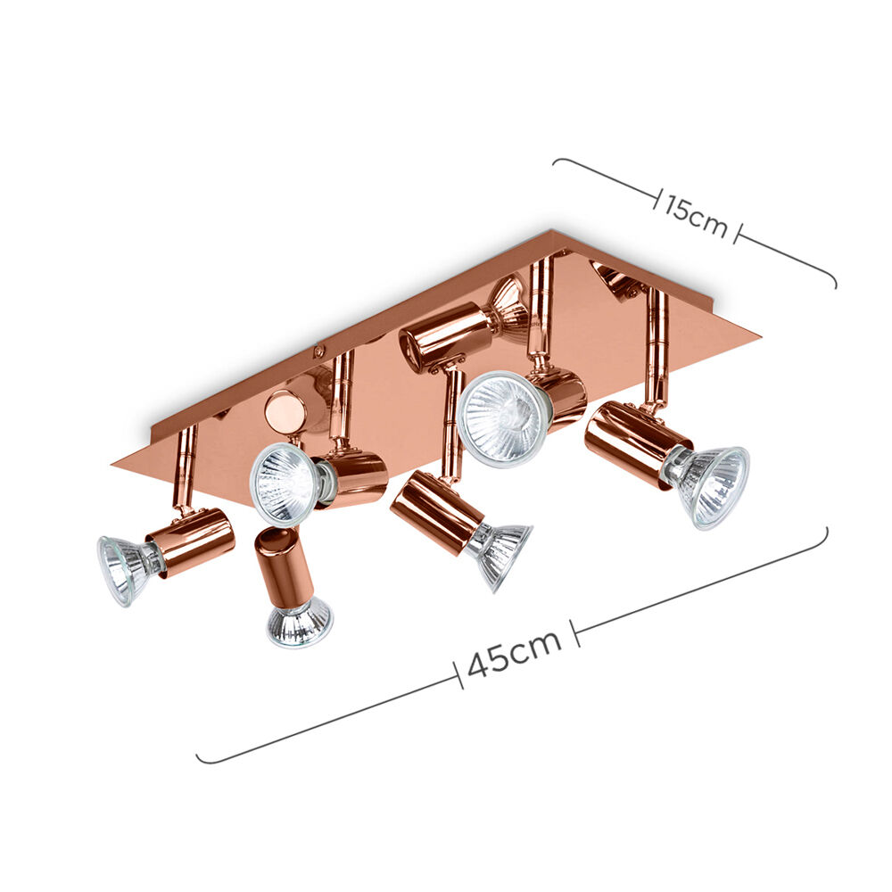 Adjustable Flush 6 Way Ceiling Spotlight Light Fitting + LED GU10 Bulbs