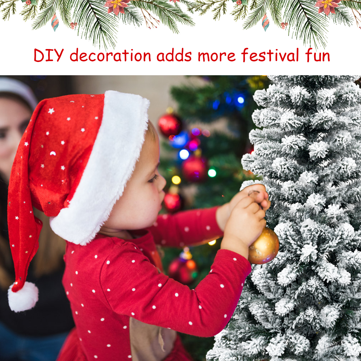 Topbuy Bleistift Künstlicher Weihnachtsbaum Schnee beflockt Bleistiftbaum mit Flexiblen - Bild 12 von 24