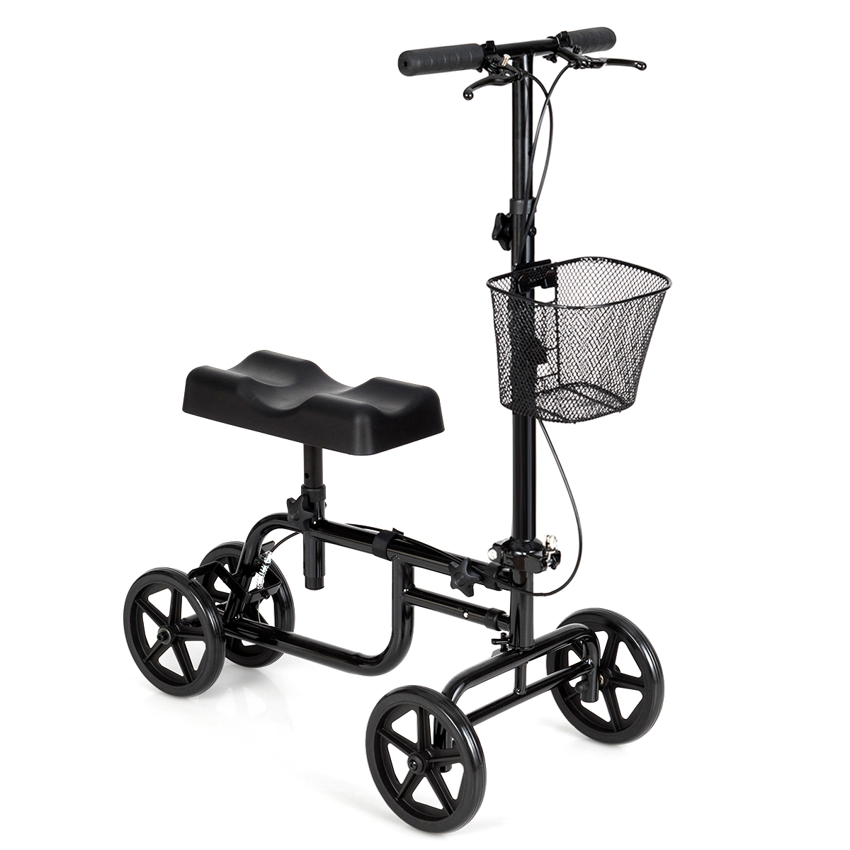 Topbuy Folding Steerable Knee Walker All Terrain Knee Scooter with Dual