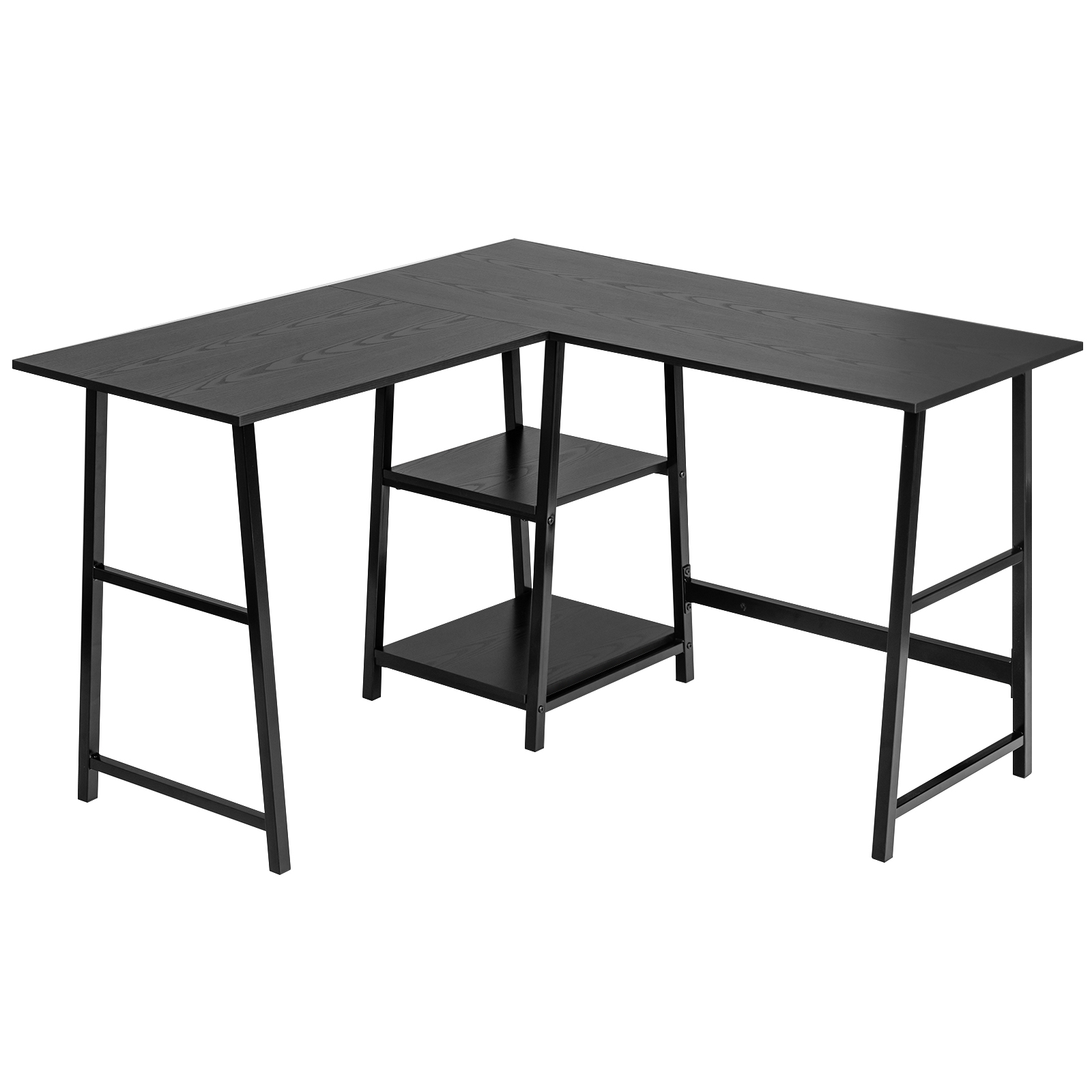 Topbuy L-Shaped Computer Desk Corner Gaming Desk Writing Studying Table PC