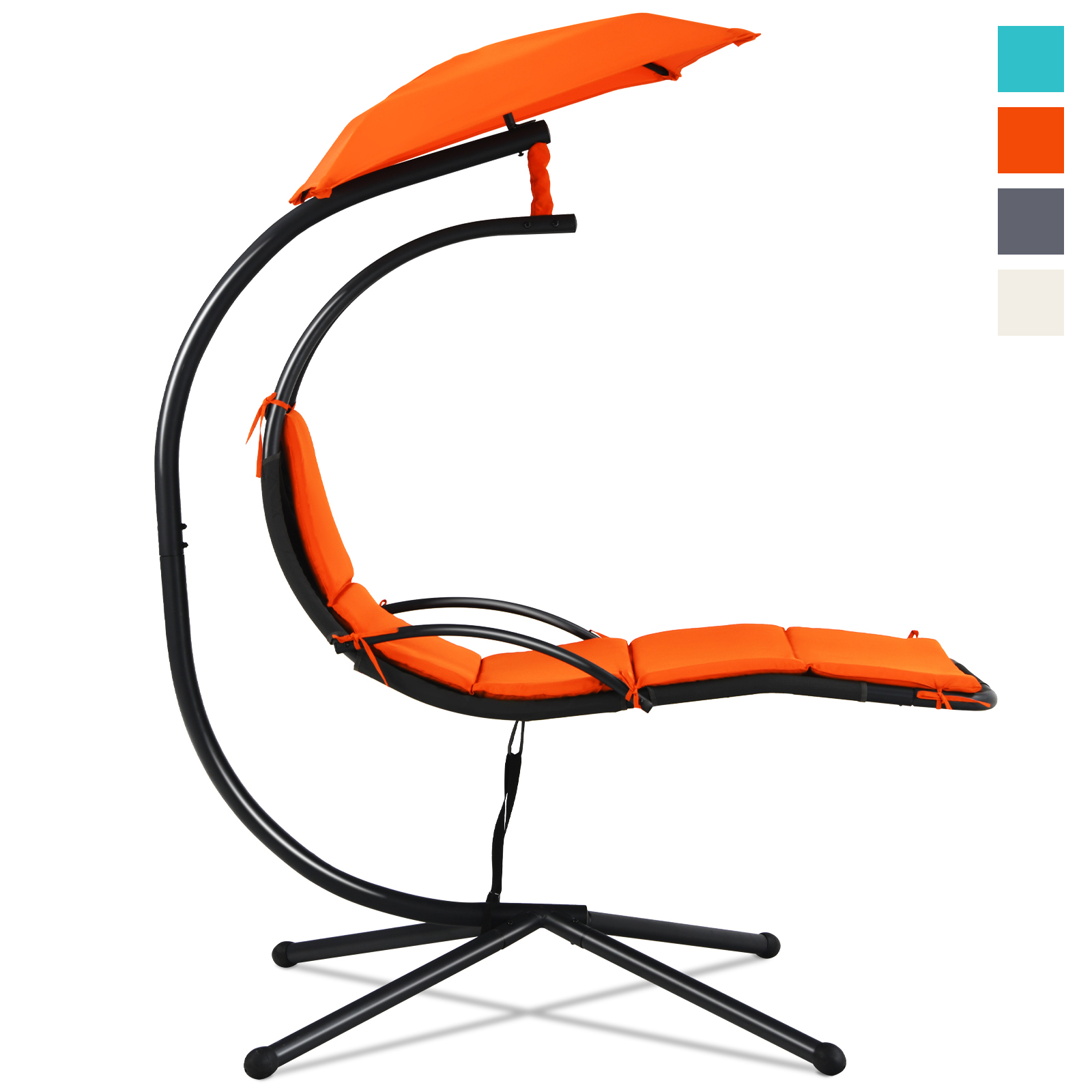 Patiojoy Outdoor Hanging Chaise Lounge Chair Floating Chaise Swing Lounger
