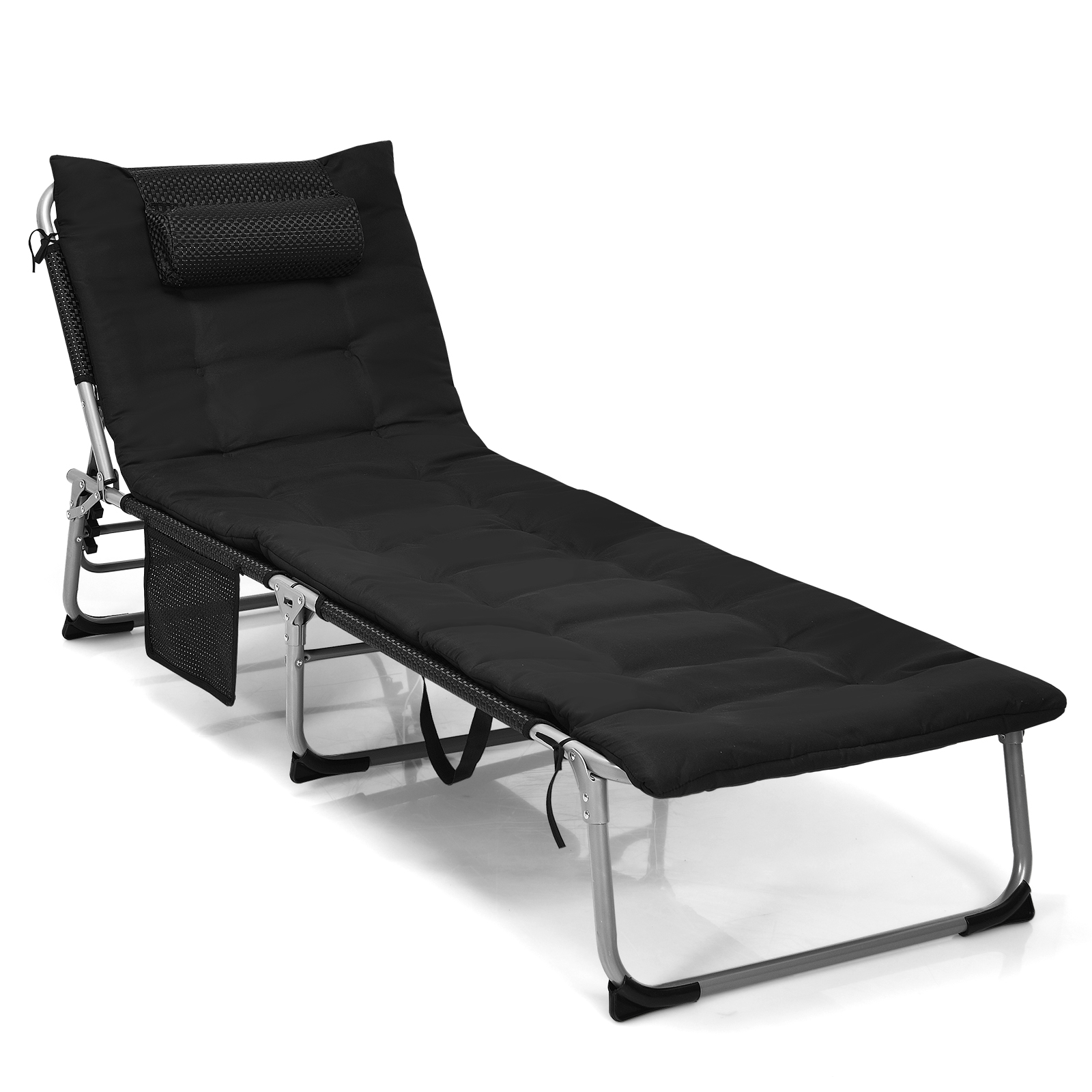 Patiojoy 4-Level Oversize Folding Chaise Lounge Adjustable Outdoor Beach with