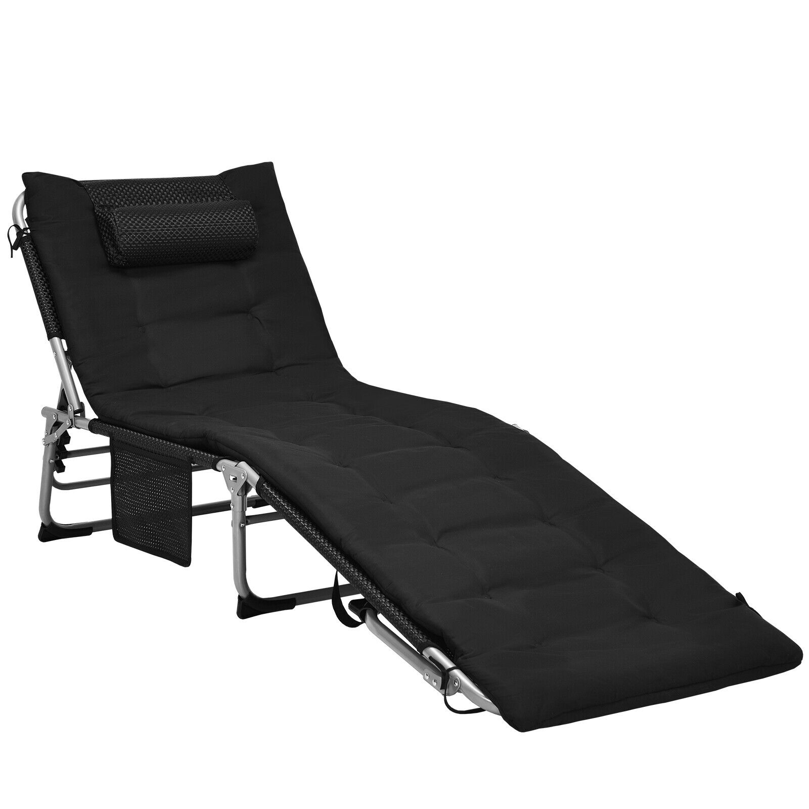 Patiojoy 4-Level Oversize Folding Chaise Lounge Adjustable Outdoor Beach with