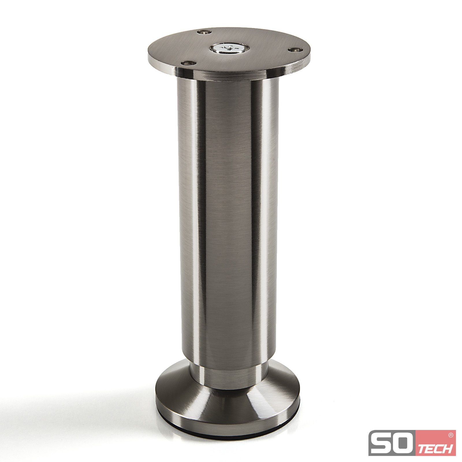 SO-TECH® Möbelfuß Alpha 50 - 150 mm Edelstahloptik Bettfüße Sofafüße Schrankfuß