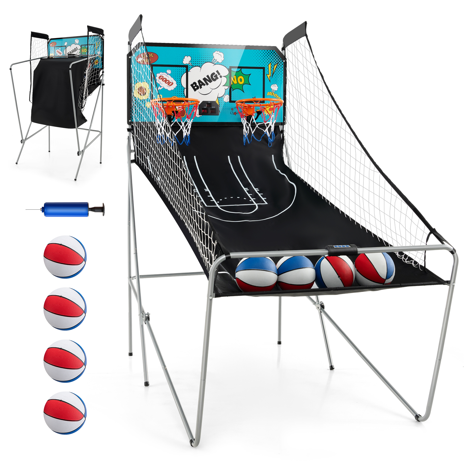 Dual Shot Basketball Arcade Spiel mit 4 Bällen elektronische Wertung grün - Bild 1 von 10