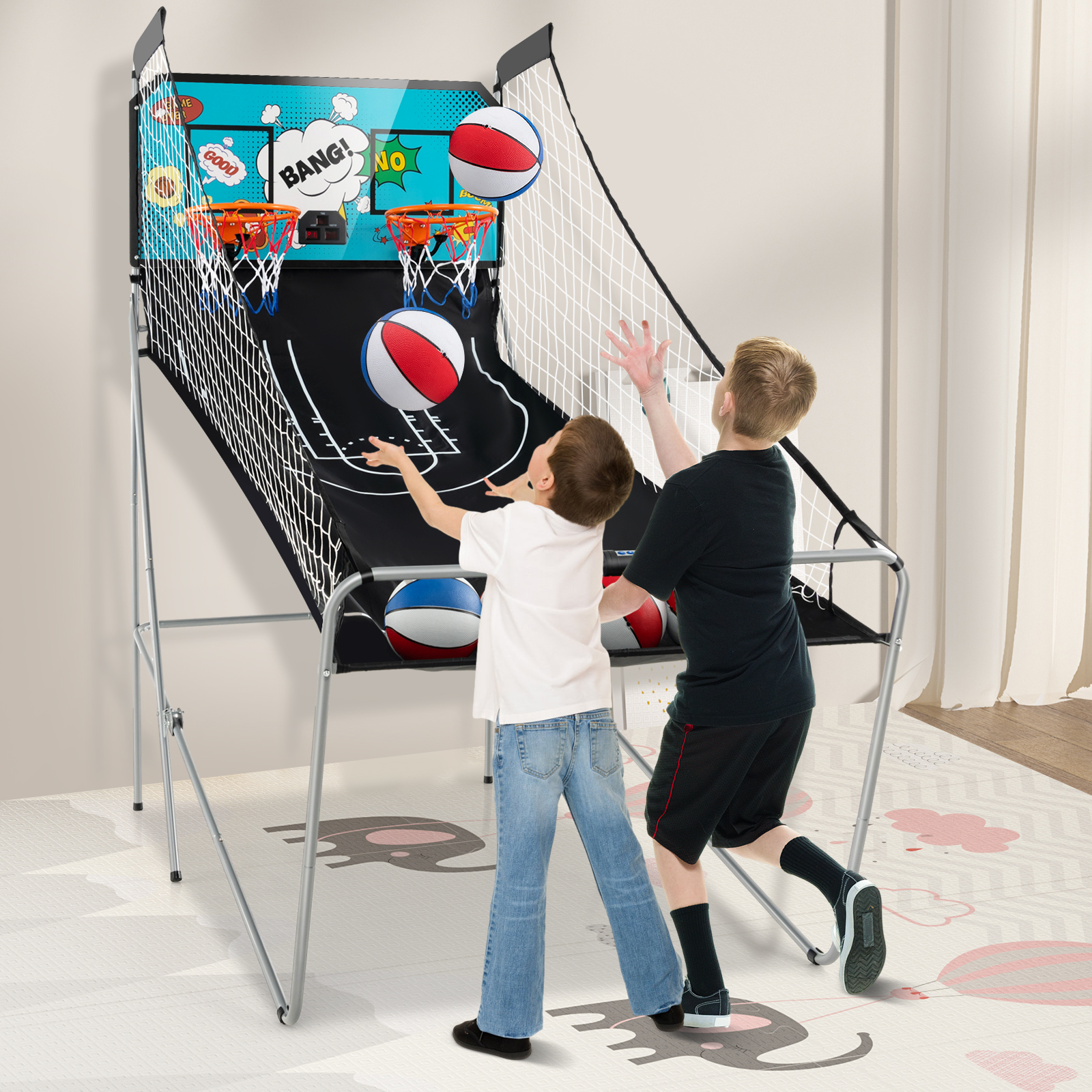 Dual Shot Basketball Arcade Spiel mit 4 Bällen elektronische Wertung grün - Bild 3 von 10