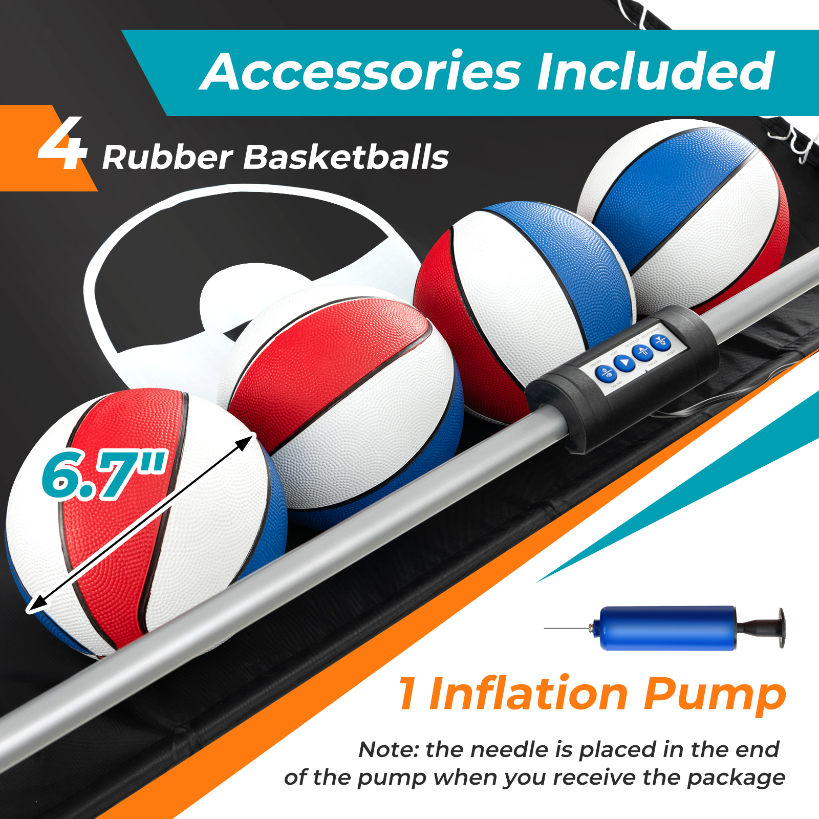 Dual Shot Basketball Arcade Spiel mit 4 Bällen elektronische Wertung grün - Bild 8 von 10