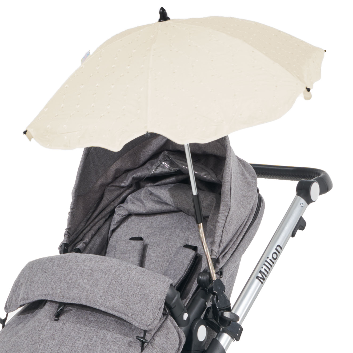 Broderie Anglaise Parasol Compatible with Silver Cross Pioneer Cream