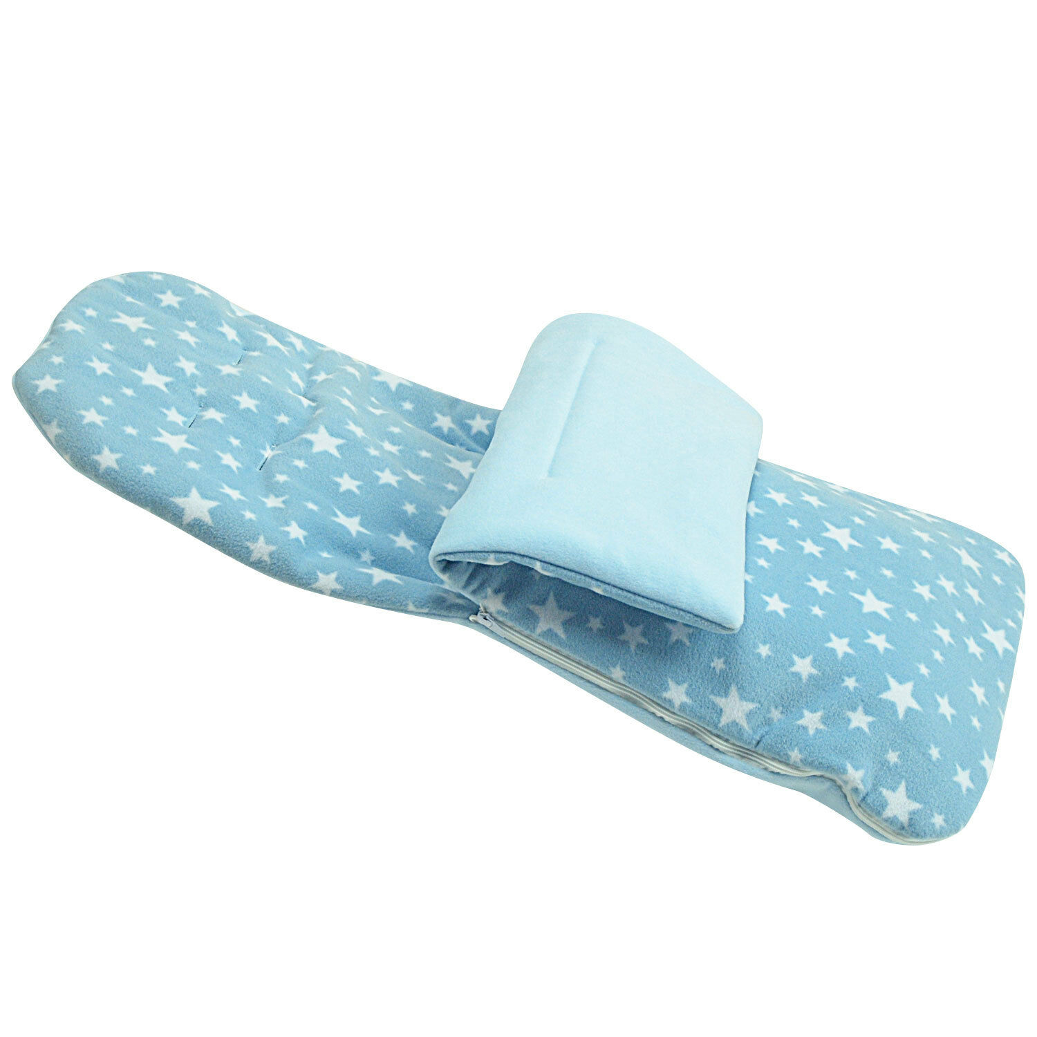 Fleece Footmuff Compatible With Emmaljunga Edge Duo Combi Light Blue Star