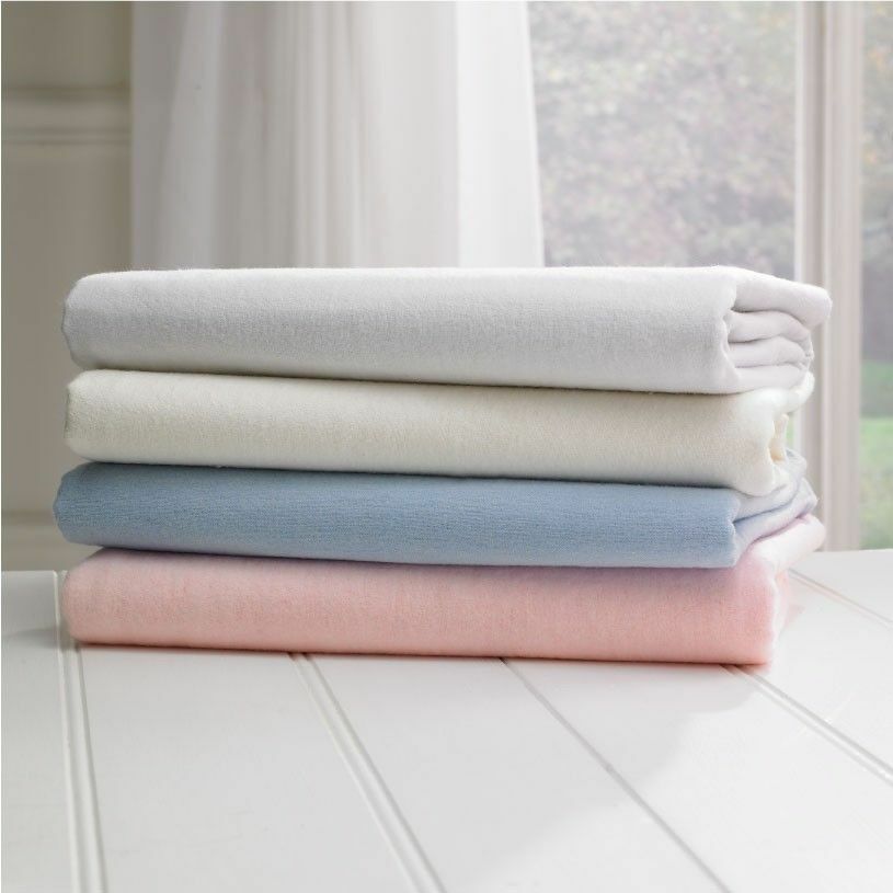 Small Double 4ft Cotton Jersey Fitted Sheet Available in Blue Cream Pink White