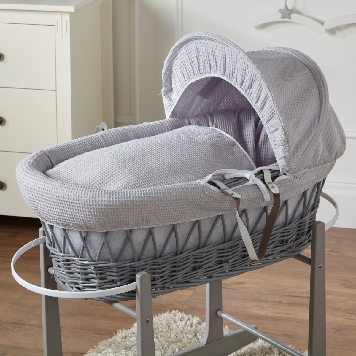 Luxury Baby Wicker Moses Basket Full Set with Rocking Stand eBay