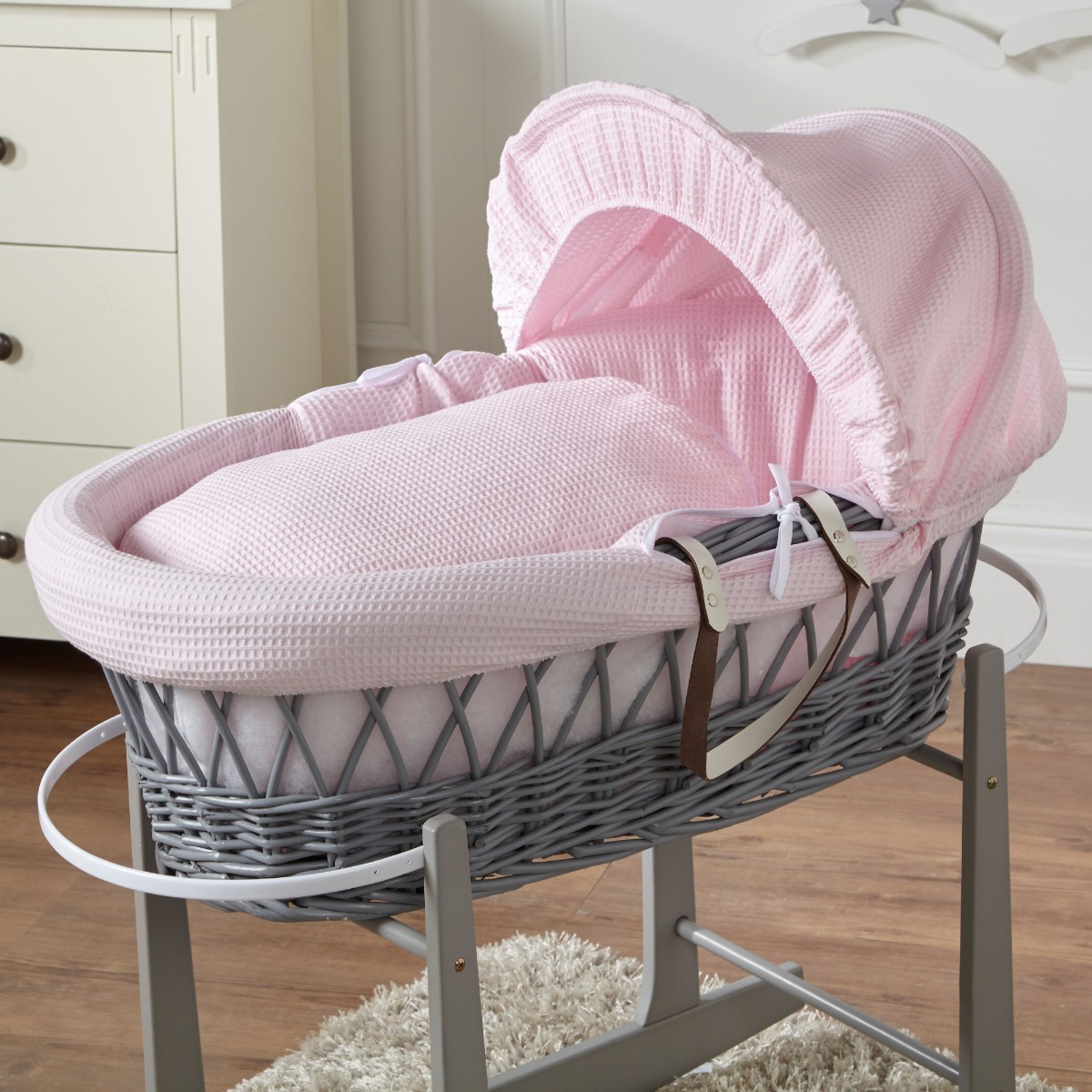 Luxury Baby Wicker Moses Basket Full Set with Rocking Stand eBay