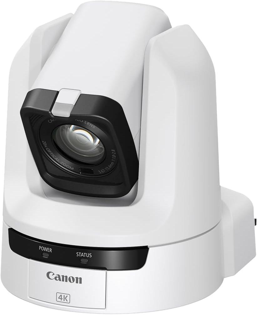 Canon CR-N100 PTZ Camera (White), 20x Optical Zoom, 4K UHD Video