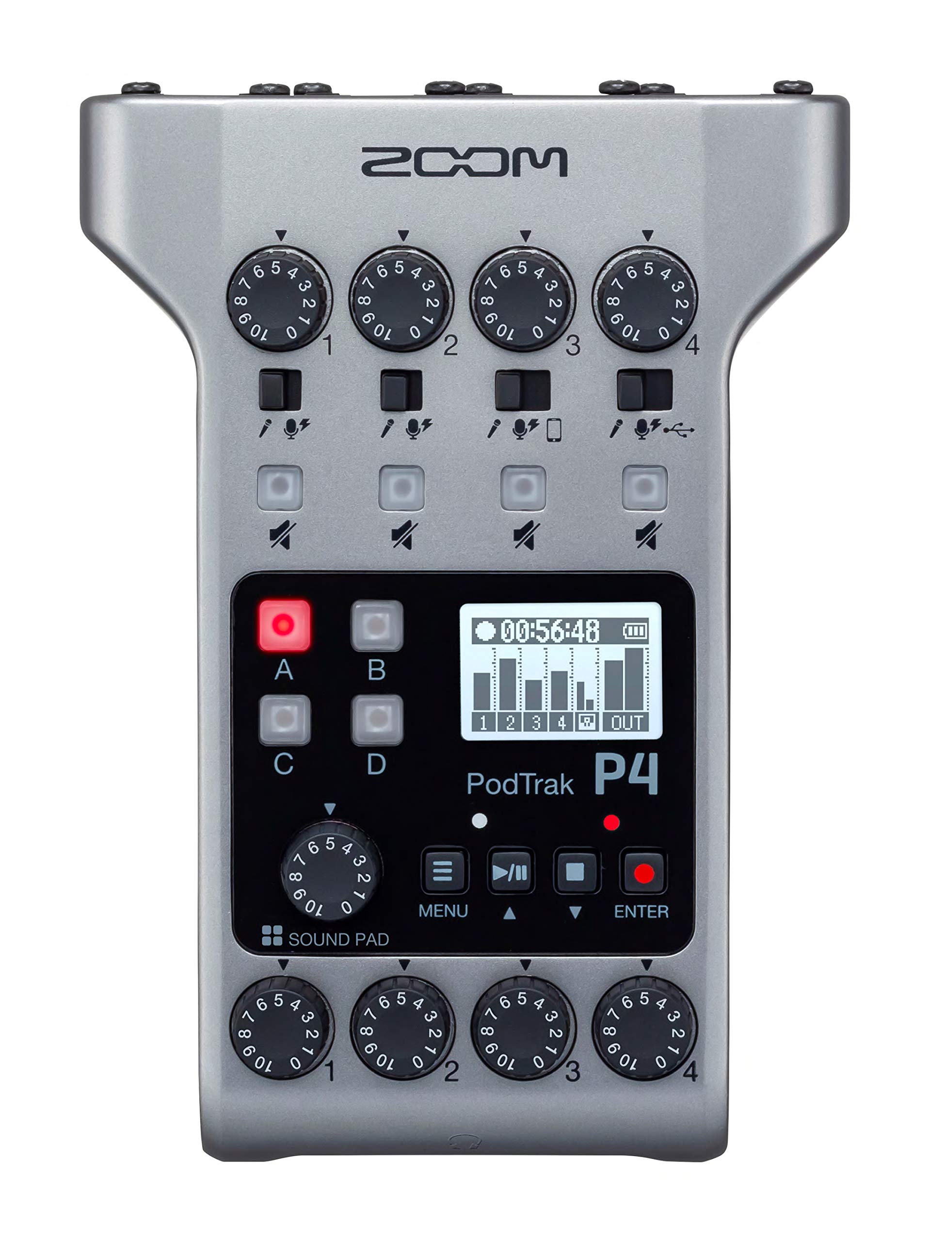 Zoom PodTrak P4 Portable Multitrack Podcast Recorder
