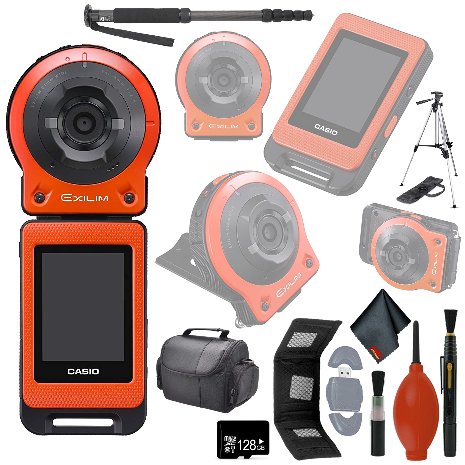 CASIO EX-FR10 EXILIM Digital Action Camera 14.1 MP Orange