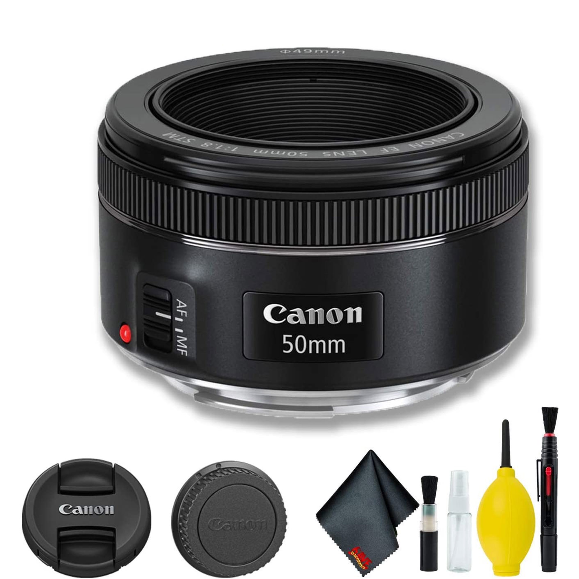 Canon EF 50mm f/1.8 STM Lens (International Model) Basic Bundle