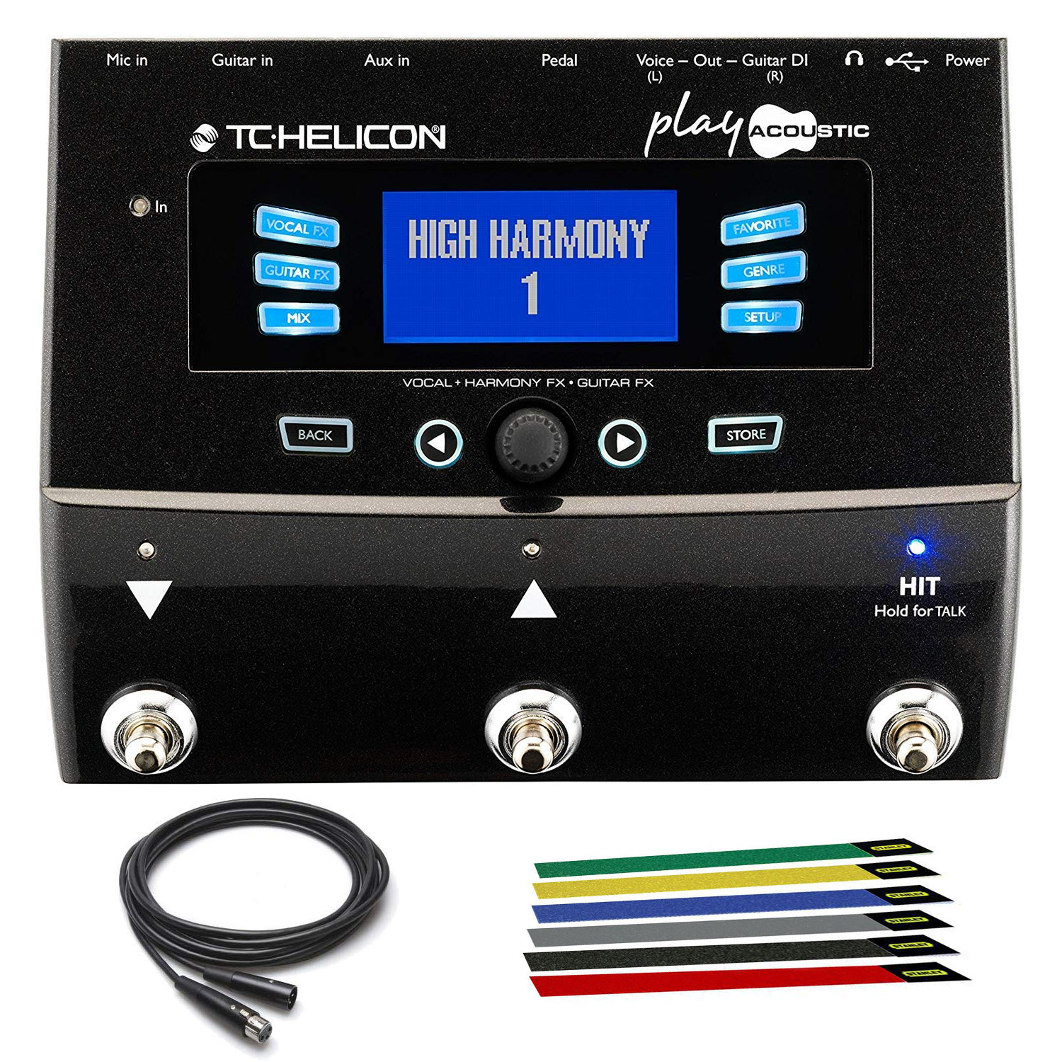 TC Helicon Play Acoustic Vocal Effects Processor +10ft Guitar Cable and