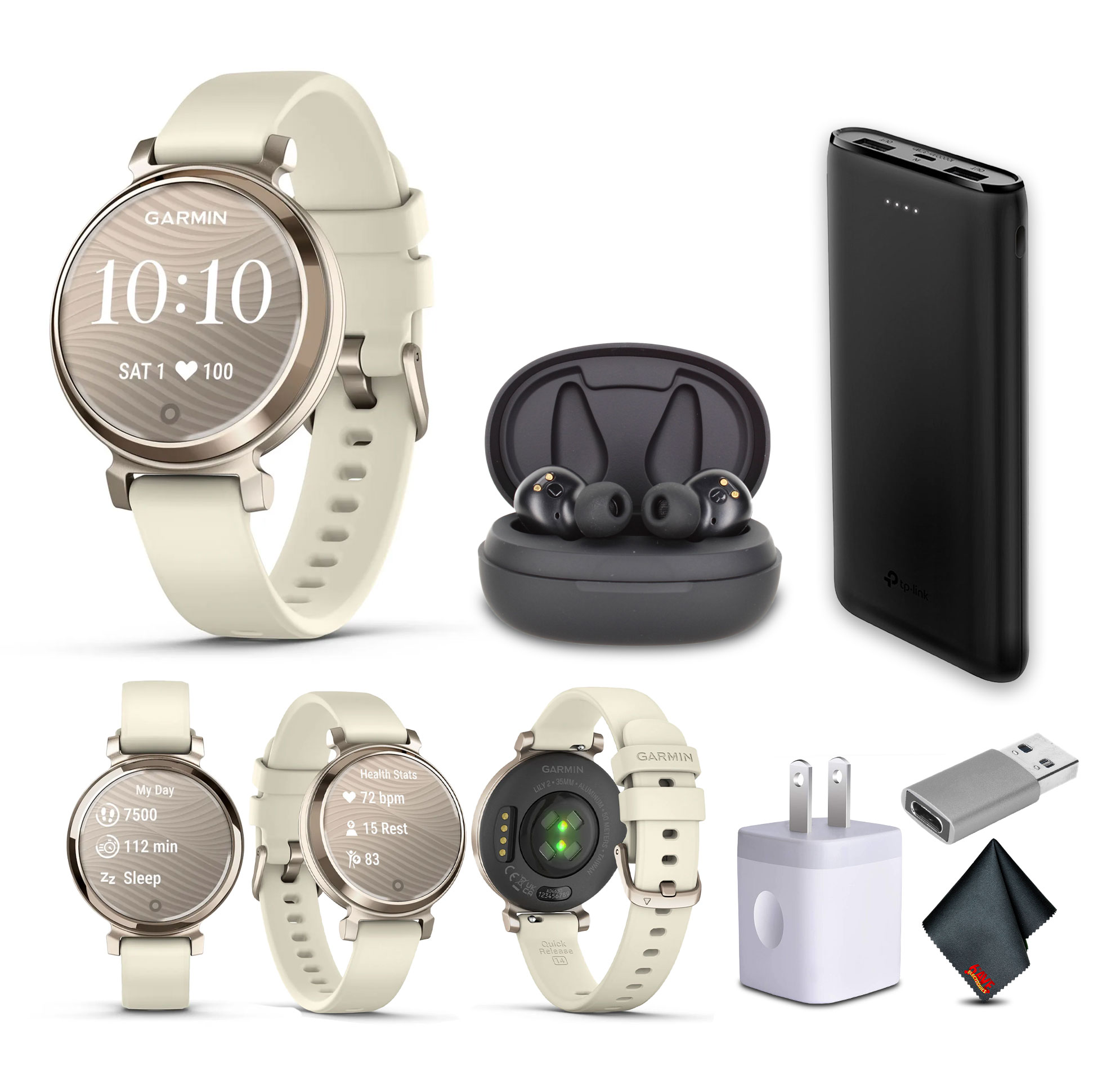 Garmin Lily 2, Small and Stylish Smartwatch Cream Gold with 