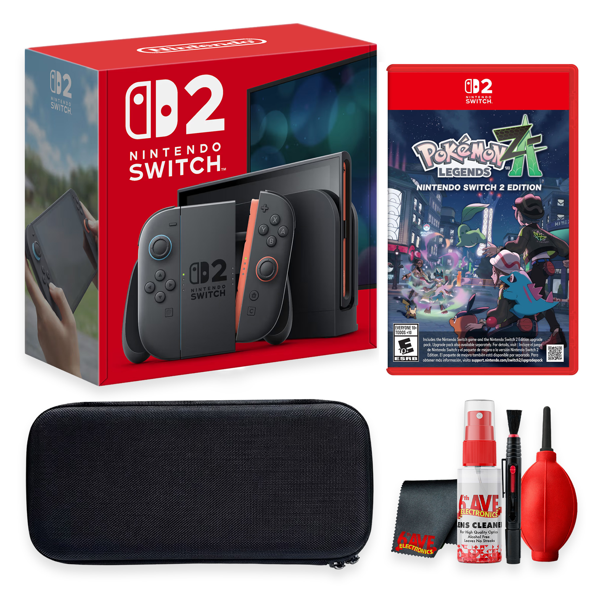 Nintendo Switch 2 Console Bundle w/ Case, Cleaning Kit, Pokémon
